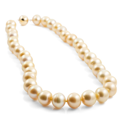 11.2-14.9mm Gold South Sea Pearl Necklace - 7