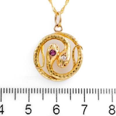 Diamond and Ruby Pendant - 2