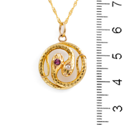 Diamond and Ruby Pendant - 3