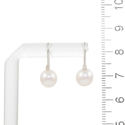 7.3mm Akoya Pearl & Diamond Earrings - 3