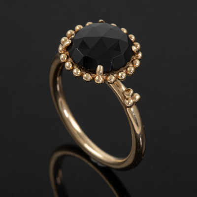 6.50ct Black Spinel Gold Ring - 5