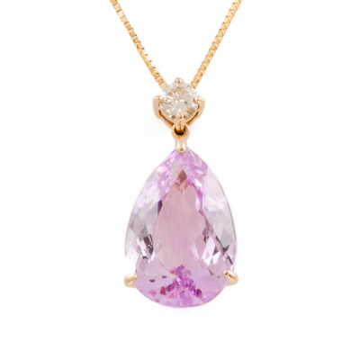 5.37ct Kunzite and Diamond Pendant