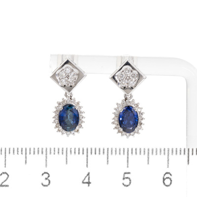 0.97ct Sapphire & Diamond Earrings - 3