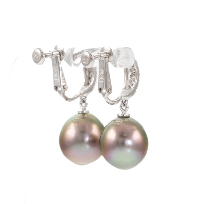 11.6mm - 11.8mm Tahitian Pearl Earring - 4