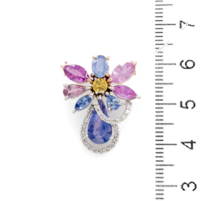 Ceylon Sapphire and Diamond Pendant - 3