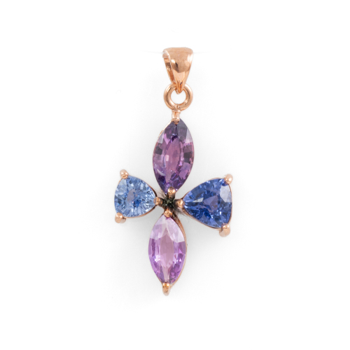 Unheated Pink & blue Sapphire Pendant