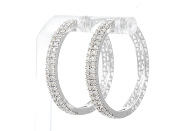 1.49ct Diamond Hoop Earrings 9.7g