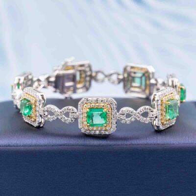 8.47ct Emerald & 4.82ct Diamond Bracelet - 6