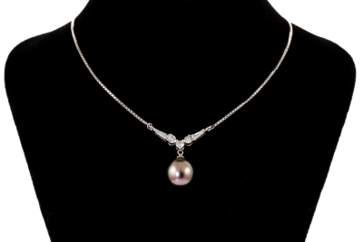 10.0mm Tahitian Pearl & Diamond Necklace - 6