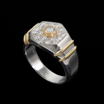 0.80ct Diamond Mens Ring 27.4g - 5