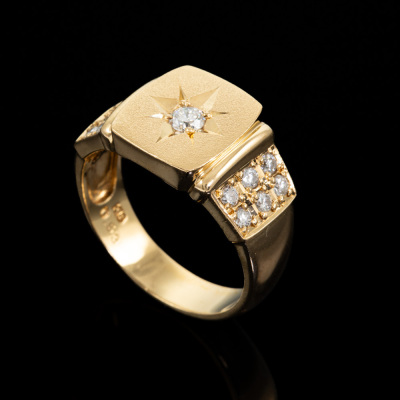 0.53ct Diamond Mens Gold Ring 7.5g - 5