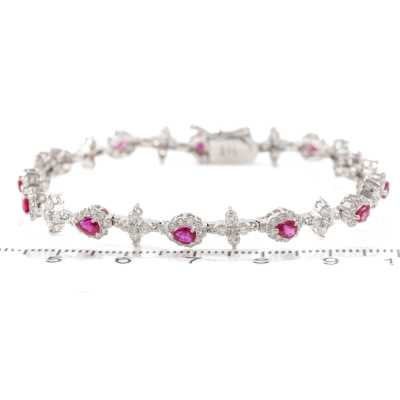 2.15ct Ruby & 2.24ct Diamond Bracelet - 2