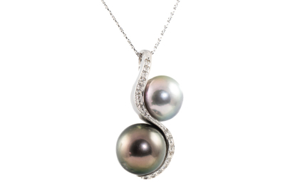 Tahitian Pearl and Diamond Pendant