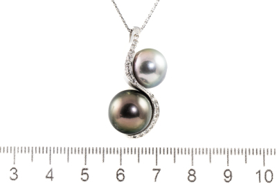 Tahitian Pearl and Diamond Pendant - 2