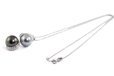 Tahitian Pearl and Diamond Pendant - 6