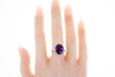 7.39ct Amethyst and Diamond Ring - 6