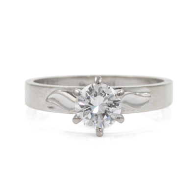 0.70ct Solitaire Diamond Ring with Band - 5