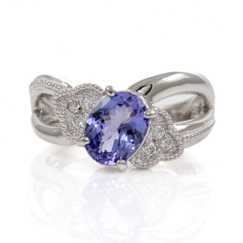 1.41ct Tanzanite and Diamond Ring