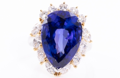 15.96ct Tanzanite & 1.89ct Diamond Ring