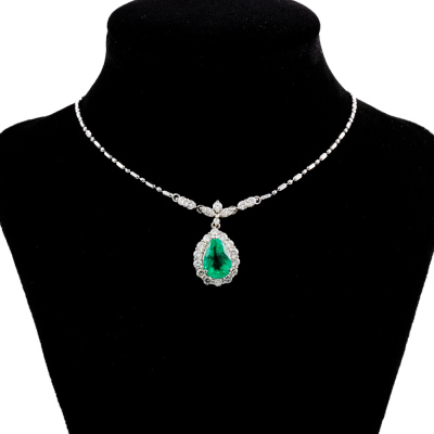 2.17ct Emerald & 1.16ct Diamond Pendant - 6