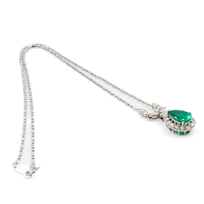 2.17ct Emerald & 1.16ct Diamond Pendant - 7