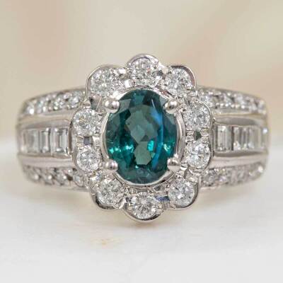 1.25ct Alexandrite & 0.78ct Diamond Ring - 10