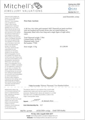 7.50ct Diamond Tennis Necklace - 4