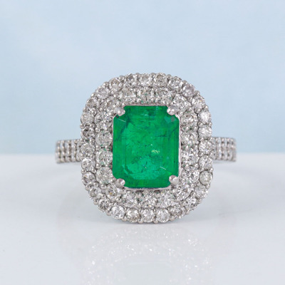 2.44ct Emerald & Diamond Ring - 8