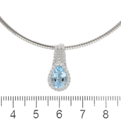 1.55ct Aquamarine and Diamond Pendant - 3