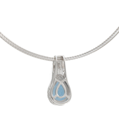 1.55ct Aquamarine and Diamond Pendant - 5