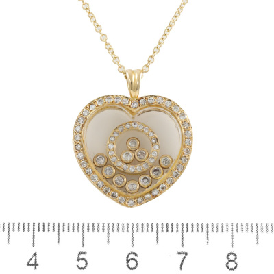 0.96ct Moving Diamond Heart Pendant - 2