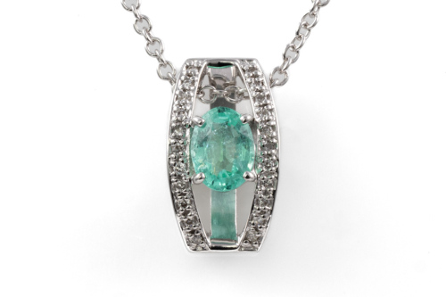 Paraiba Tourmaline and Diamond pendant