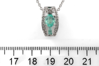 Paraiba Tourmaline and Diamond pendant - 2