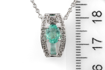 Paraiba Tourmaline and Diamond pendant - 3