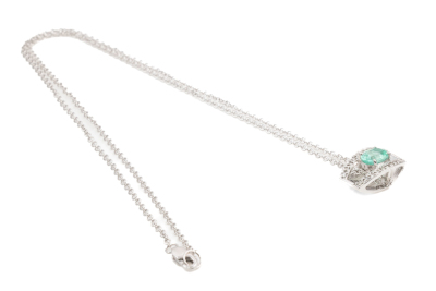 Paraiba Tourmaline and Diamond pendant - 6