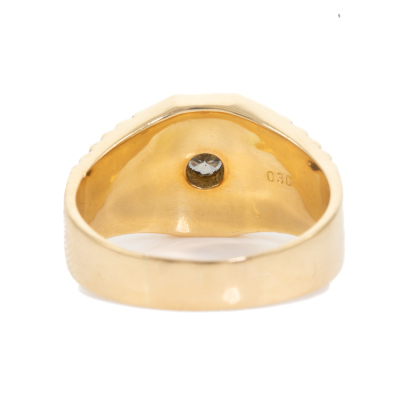 0.36ct Diamond Mens Gold Ring - 5