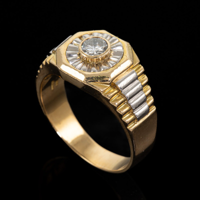 0.36ct Diamond Mens Gold Ring - 6