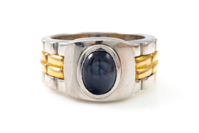 2.13ct Blue Sapphire Mens Ring 24.5g