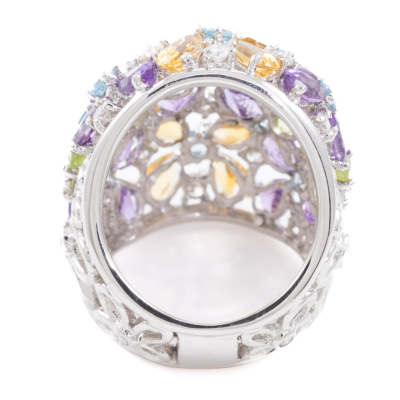 Mixed Gemstone & Diamond Ring 14.1g - 6