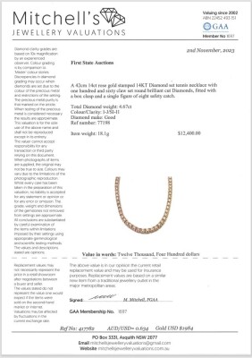 4.67ct Diamond Tennis Necklace - 4