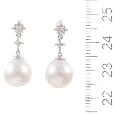 10.mm South Sea Pearl & Diamond Earrings - 3