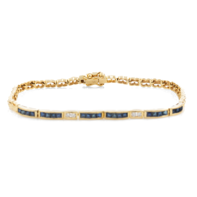 1.20ct Blue Sapphire & Diamond Bracelet - 3