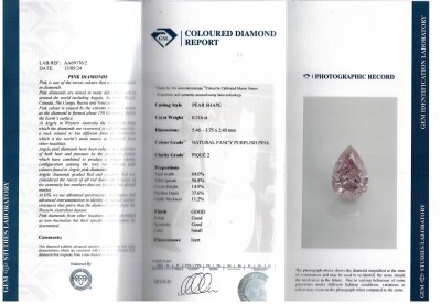 0.31ct Fancy Purplish Pink Diamond GSL - 4