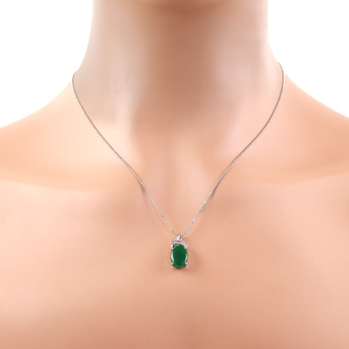 2.18ct Jade and Diamond Necklace