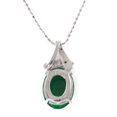 2.18ct Jade and Diamond Necklace - 4