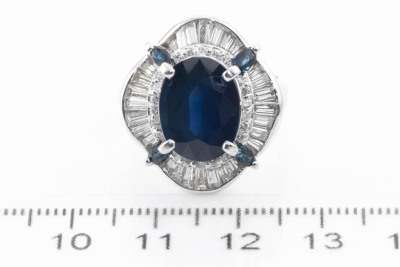 6.17ct Sapphire & 1.42ct Diamond Ring - 2