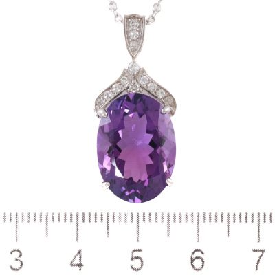 11.61ct Amethyst and Diamond Pendant - 2