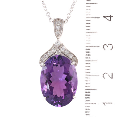 11.61ct Amethyst and Diamond Pendant - 3