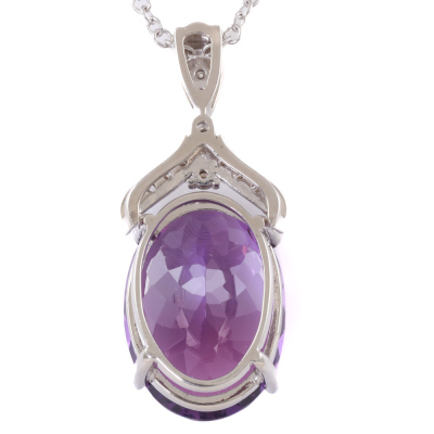 11.61ct Amethyst and Diamond Pendant - 4