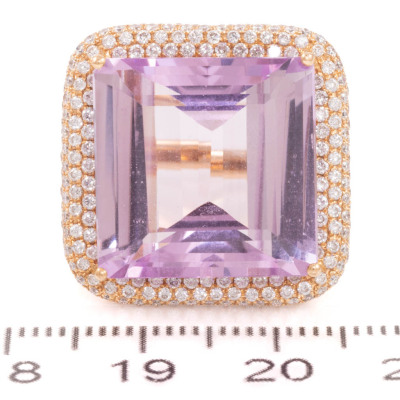 19.67ct Kunzite and Diamond Ring - 2